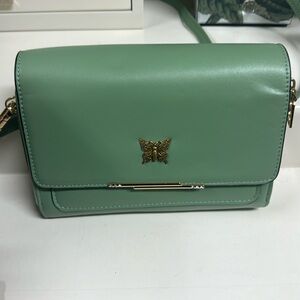 Green butterfly crossbody